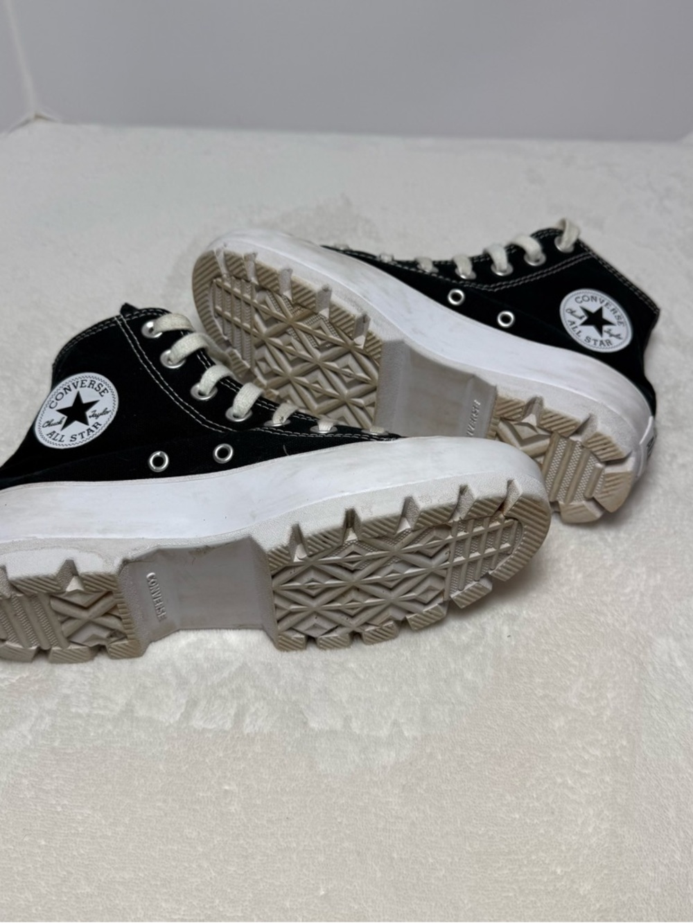 Converse Black and White Platform Lug Chuck Taylor High Top Sneakers - Picture 7 of 7